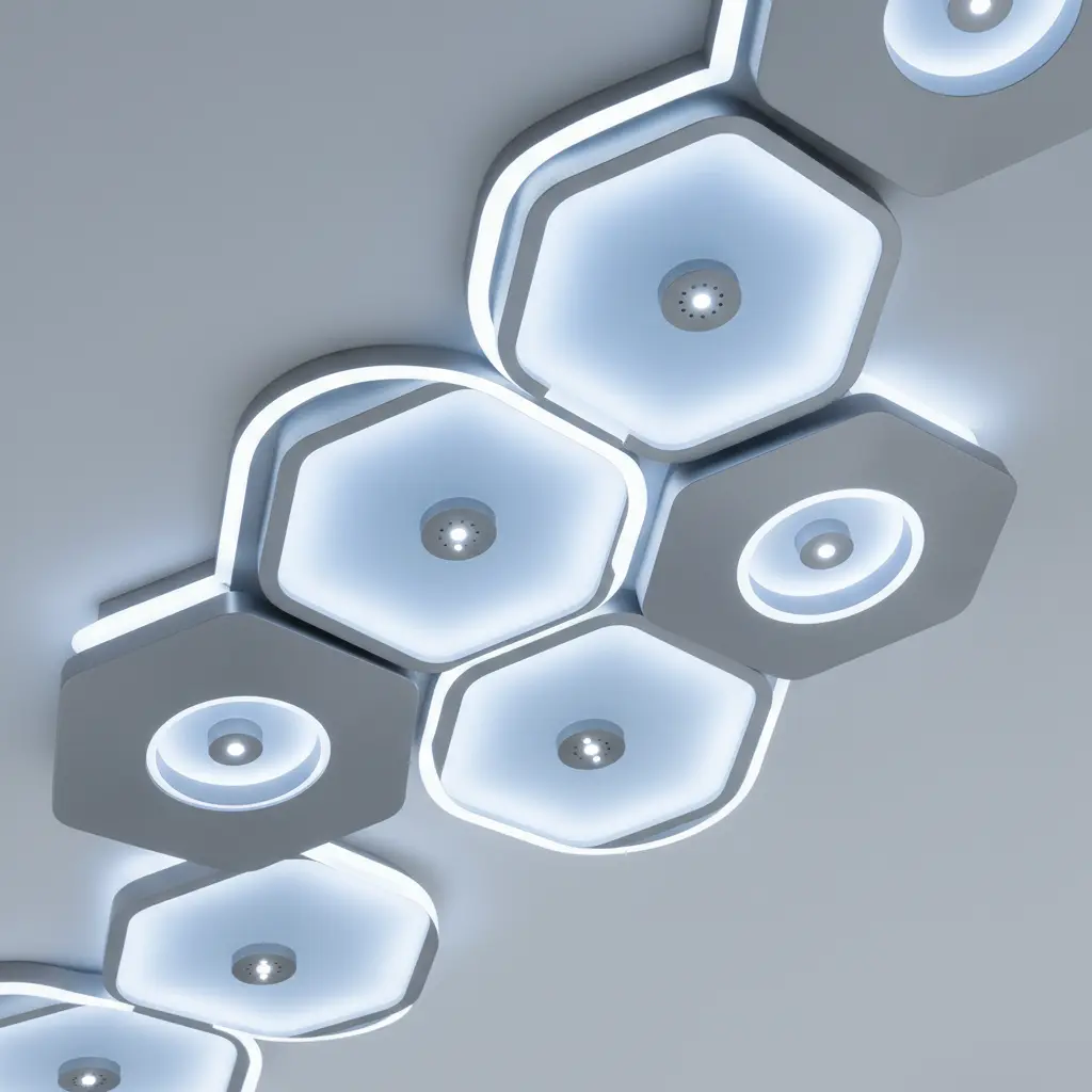 Inovatyvus LED apšvietimas lubose arti