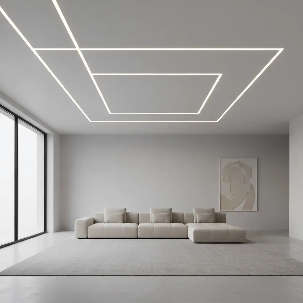 Modernios lubos su integruotu LED apšvietimu